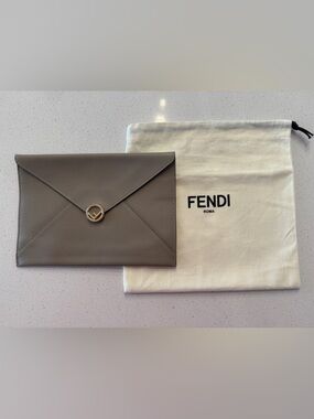 Fendi Leather Envelope Clutch